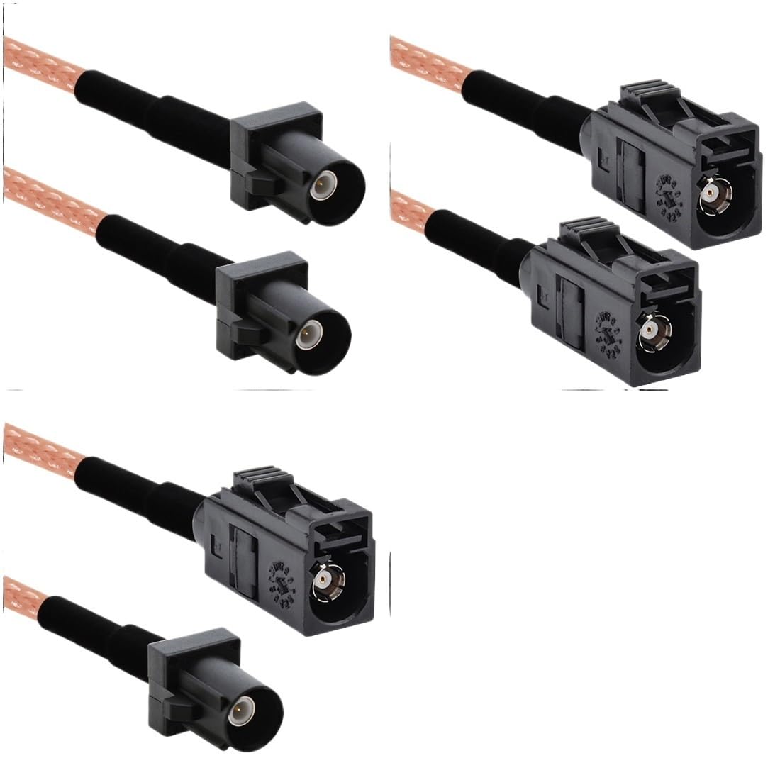 LIHUA elastyczny adapter kablowy Fakra typ A męski żeński czarny do SMA Ja-CK RG316 złącze 15 cm/30 cm/50 cm/100 cm (typ 2,100 cm)