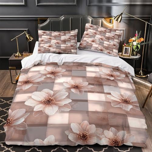 Housse de couette microfibre 220x240 effet 3D parure de lit légère