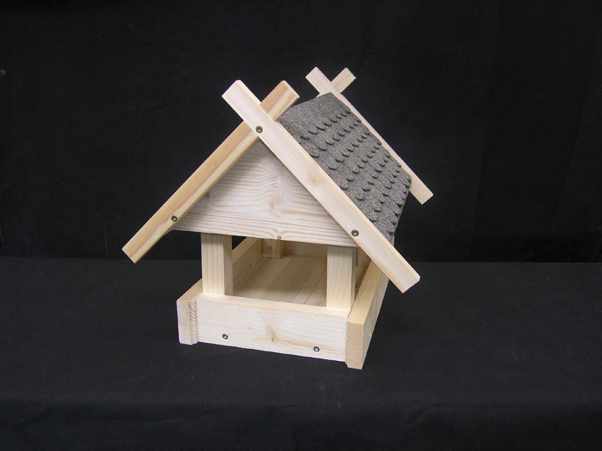 Vogelhaus klein grau Manufaktur Martinshof L: 32,00 cm B: 29,00 cm T: 27,00 cm, Futterhaus, Fütterung, Bausatz, Dachschindeln, Holz, Futterstation, Vogelfutterhaus,…