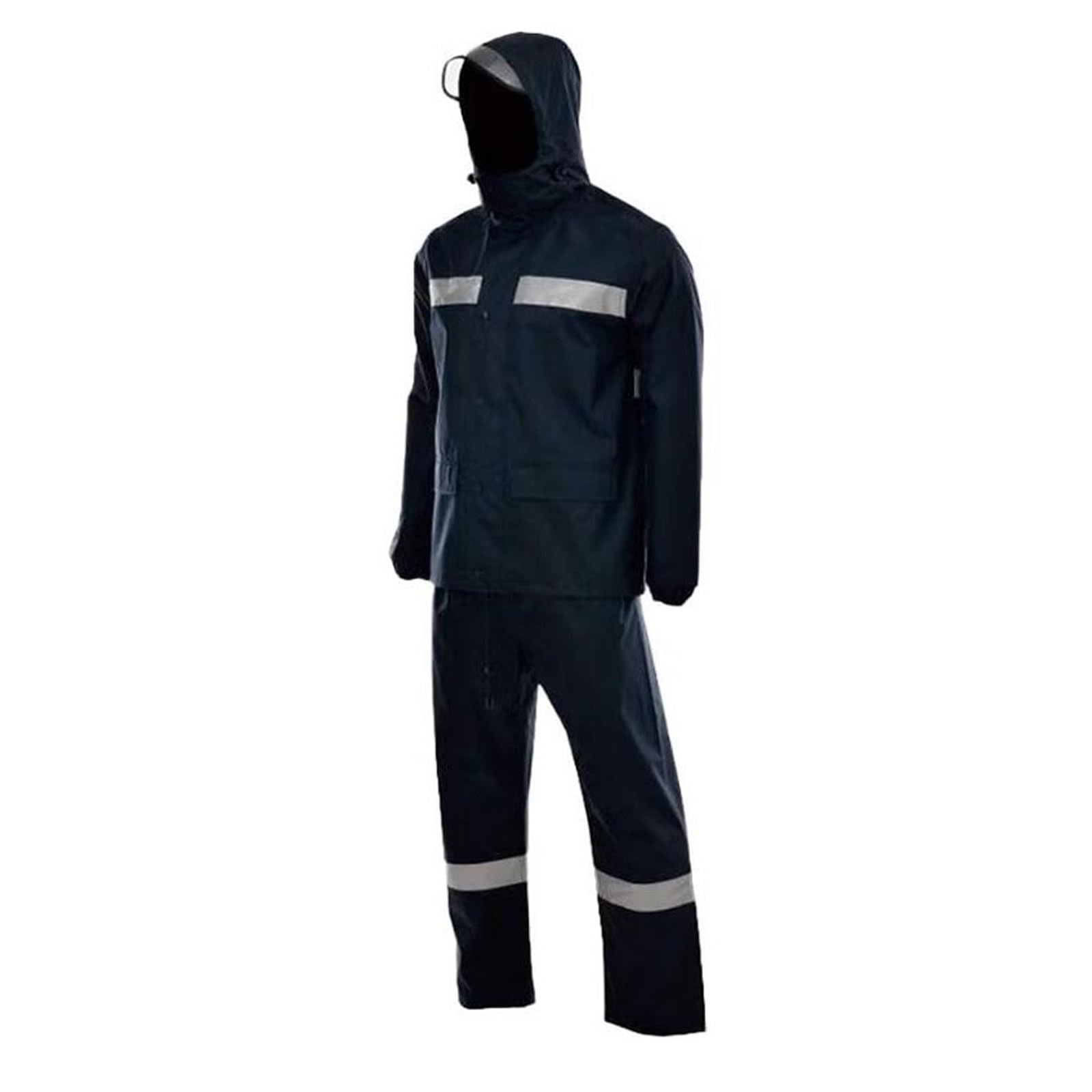 Conjunto de impermeable y pantalón reflectante ligero, ropa de seguridad abrigada de invierno for hombres y mujeres, chaqueta impermeable de alta visibilidad. chaleco reflectante