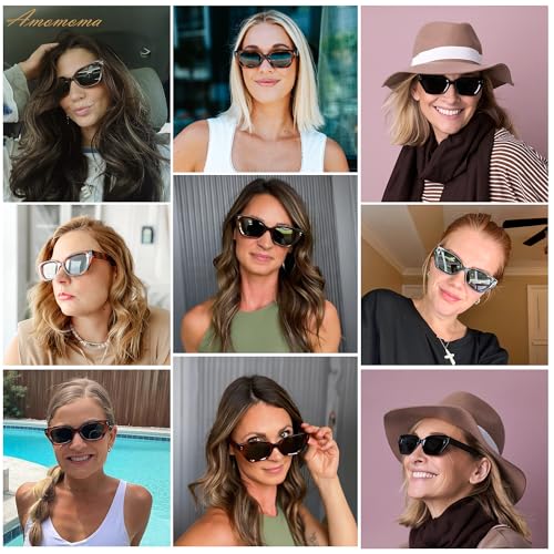 AMOMOA Sunglasses for Women Trendy Cateye Polarized Fashion Cute Cat Eye UV400 Sunnies AM66402