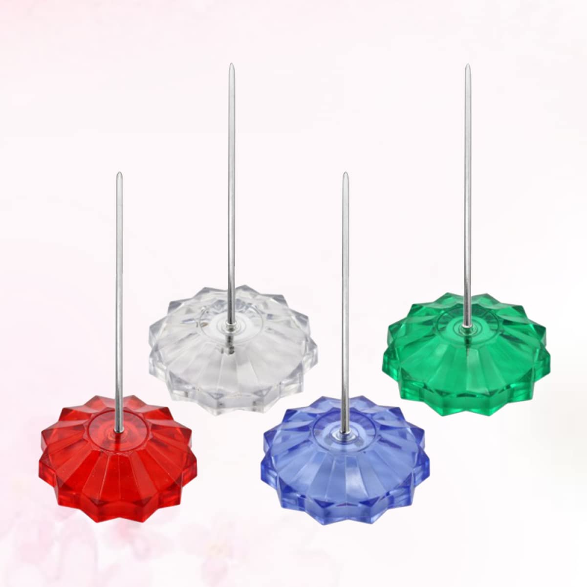 Gadpiparty 3 Series Soporte De Notas Y Recibos Spike Stick Con Base Redonda Para Escritorio Rojo Verde Azul Transparente Accesorio De Cocina Y Oficina Para Almacenar Y Notas 4 Piezas X 3