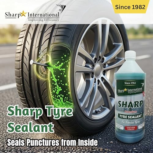 Image of Sharp Premium Tyre Sealant for Tubeless Tyres | Instant Puncture Repair Liquid | Long Lasting Protection | Prevents Air Leakage | Suitable for Cars, Bikes & Scooters