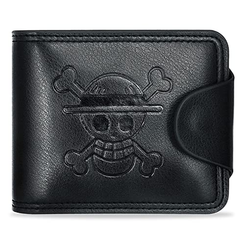 XRHOT one Piece MERC, Zubehör, Mehrfarbig Anime One Piece Luffy Geldbörsen Schlanke Geldbörse aus Kunstleder Kurze Zweifach Gefaltete Brieftasche Kartenhalter Cover