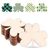 Shamrock Ornaments Set: This pack includes 30 wooden shamrock ornaments — the perfect quantity for St. Patrick's Day crafts projects, whether you’re decorating for the holiday or creating DIY gifts. These shamrock cutouts add festive Irish charm to a...