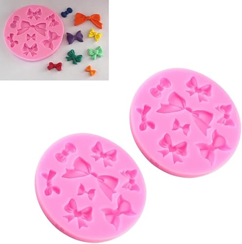 Miniatura 3 de Molde de silicona para pajarita, 8 mini moldes de lazo, fondant, azúcar, manualidades, herramienta de decoración de tartas, rosa