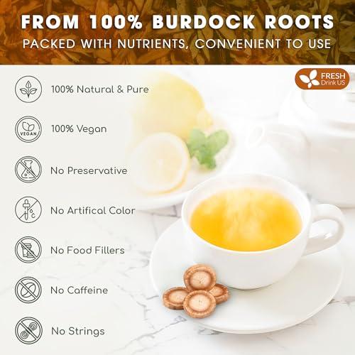 Image of FreshDrinkUS, Premium 2oz Burdock Root Powder, 100% Natural & Pure from Burdock Root, No Additives, No Caffeine, Vegan