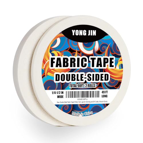 YONGJIN Double-Sided Fabric Tape (2 Rolls) - No Sewing...