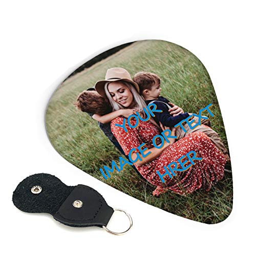 6-pack Custom Guitar Picks, Personalized Design Your Own Picture and Text Bass Acoustic Finger Guitar Picks, Gifts for Beginner Guitar Women Men Wife Husband Son Daughter Friend (0.96mm)