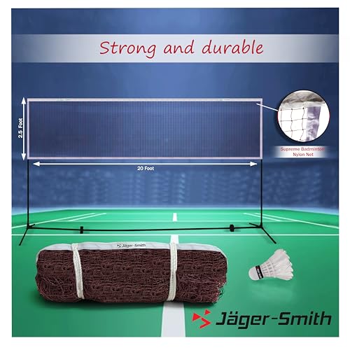 Jager-Smith Stork Nylon Badminton Net for Outdoor, Indoor Badminton Sports (Made in India) 6 51njfV1PpRL