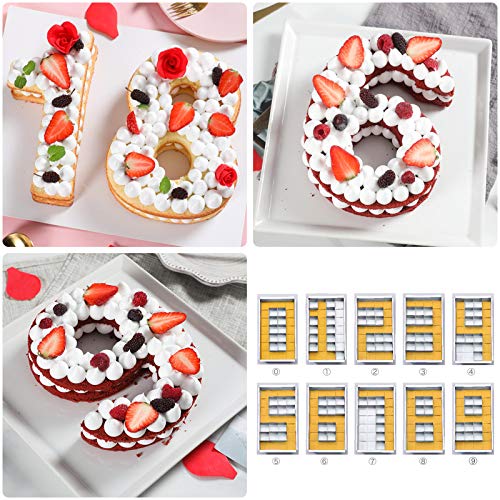 Foto von Anokay Aluminium Backformen/Kuchenform verstellbar Antihaft für Groß Buchstaben Alphabet Zahlen DIY Backen Formen Set Ausstechformen Hochzeit Geburtstag Taufe