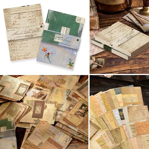 200 Hojas Papel Scrapbooking Decoración, 2 Estilos Papel Scrapbook Accesorios, Accesorios Diario Scrapbooking para Album Recortes DIY Fotos Diario Cuaderno