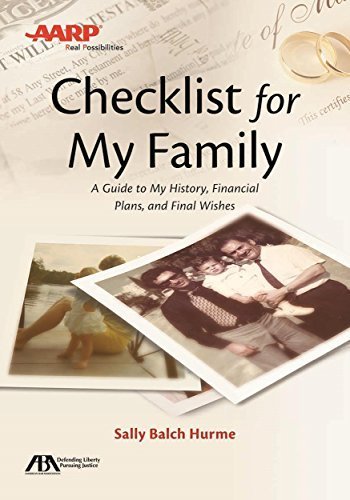ABA/AARP Checklist for My Family: A Guide to My History, Financial Plans and Final Wishes by Sally Balch Hurme(1992-10-01)