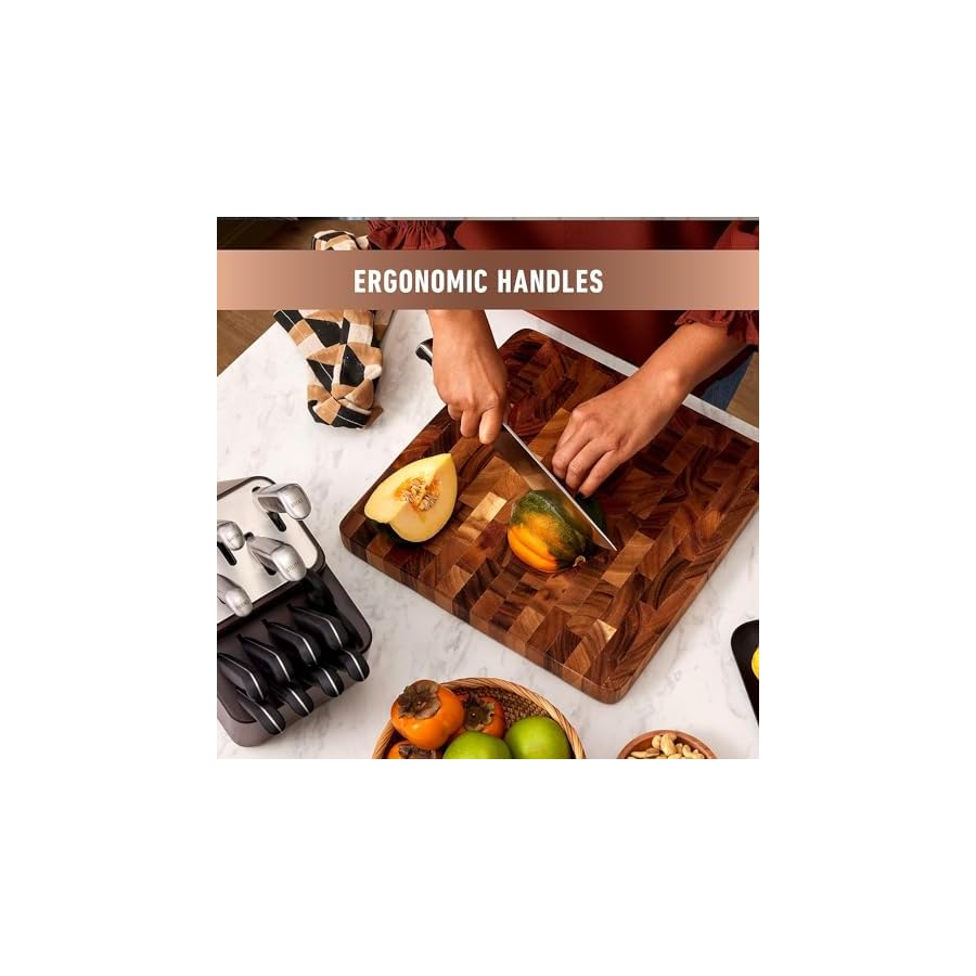 Calphalon Contemporary SharpIN Self-Sharpening Knife Set, 18 CT, Steel