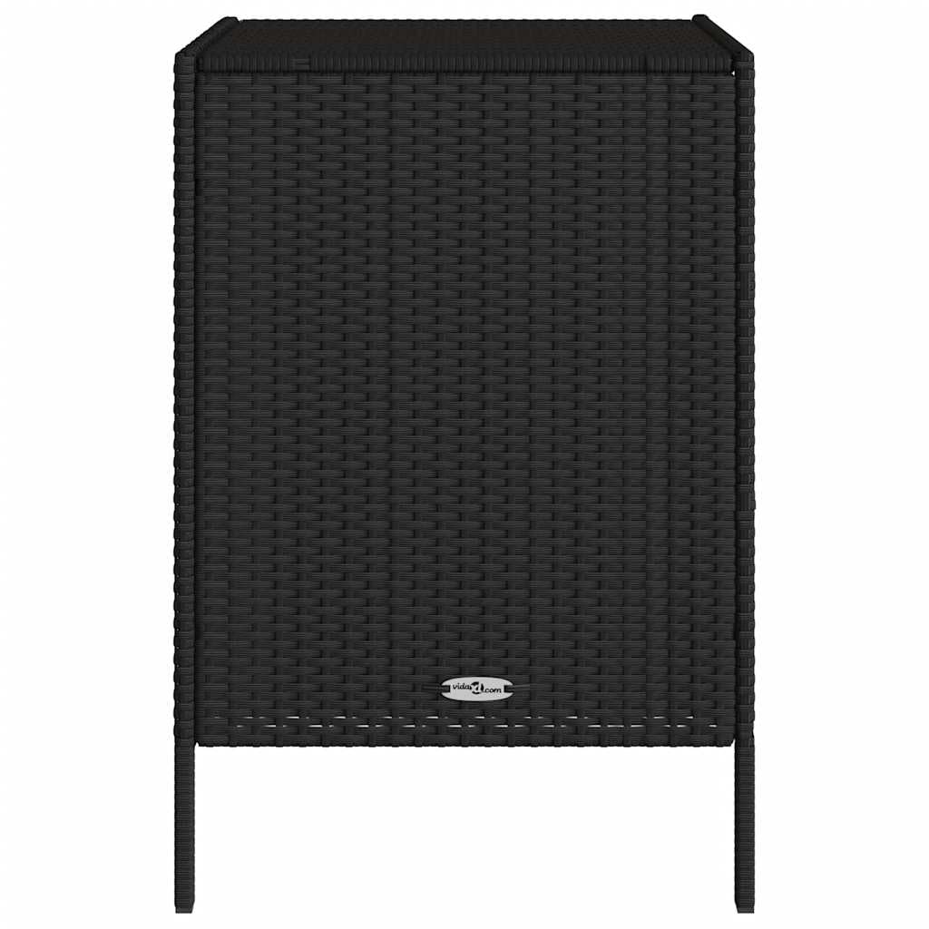 vidaXL Gartenschrank, Geräteschrank mit viel Stauraum, Beistellschrank Schrank mit Türen, Balkonschrank Terrassenschrank, Schwarz Poly Rattan