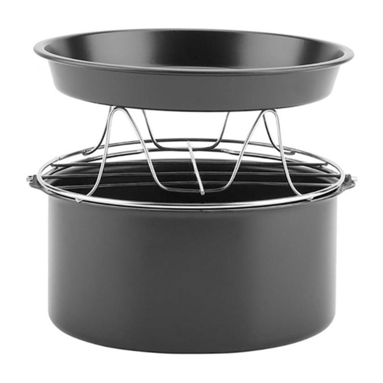 TOPBATHY Teglia per Friggitrice ad Aria Teglia per Dolci Set di Teglie da Accessori per Friggitrice ad Aria da Forno in Acciaio Inossidabile