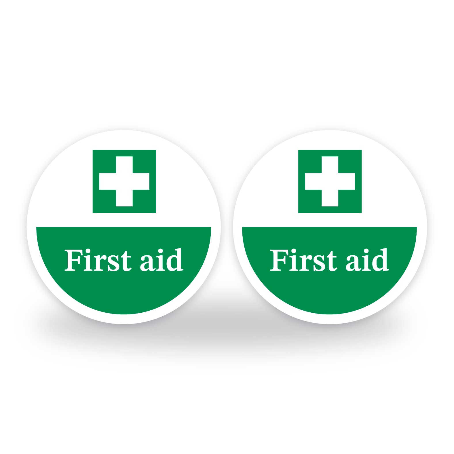 Set of 6 First aid Safety Signs, 95mm Waterproof Indoor/Outdoor Stickers