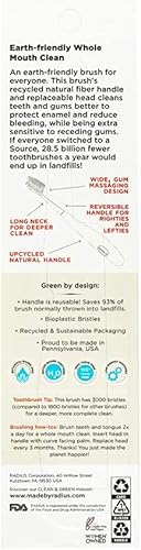 Miniatura 3 de RADIUS Cepillo de hilo dental con fuente de cepillo de dientes, sin BPA y aceptado por la ADA, mejora la salud de las encías y reduce los problemas