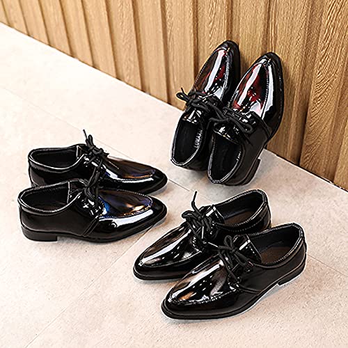 Baby Girls Kid Child Shoes Summer Sandals Premium Leather British Perform Style Shoes Anti Slip (Black, 3.5 Big Kids)2