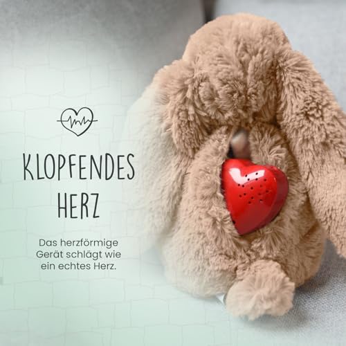 Cozy Dog Bunny Dog Kuscheltier - Kuschelhund mit Herzschlag - reduziert Trennungsangst - speziell für Welpen - Braun