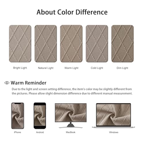 Image of SearchI Stretch Dining Chair Seat Covers Set of 6, Soft Removable Washable Seat Covers for Dining Chairs, Dining Room Seat Cover Protector (Rear-Covered, Check Jacquard Khaki)