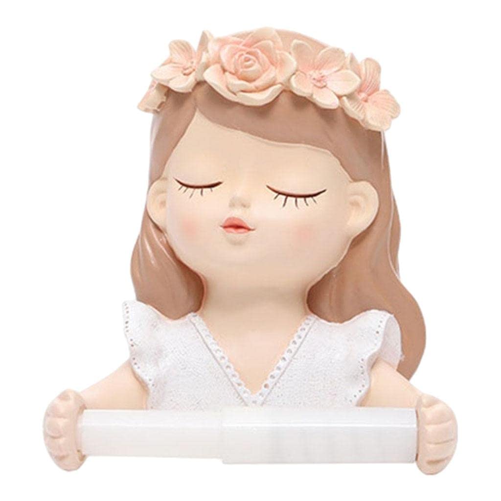 Toilet Paper Holder Towel Rack Tissue Roll Hanger Wall Mount Long Hair Girl
