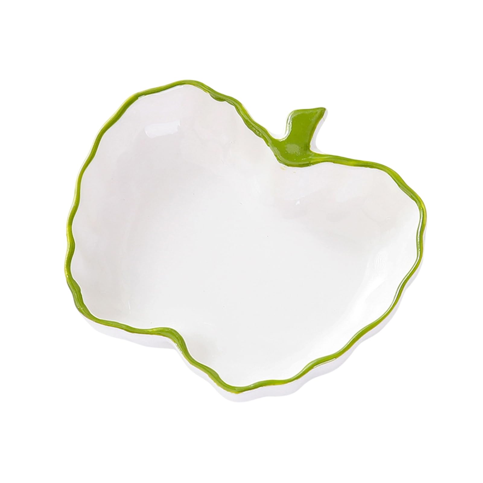 Glifora Ceramic Jewelry Dish for Women - Small Fruit Shaped Trinket Tray with Ruffle Trim, Desktop Key, Ring and Necklace Holder Organiser for Home and Bedroom