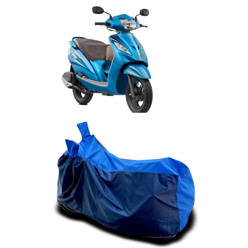Image of DUFFEL-Two Wheeler Bike Body Cover Compatible for Tvs Wego Bs6 Heat Protectio /UV-Rays /Birds Dropping /DustProof /Waterproof All Variants [Nevay Blue]