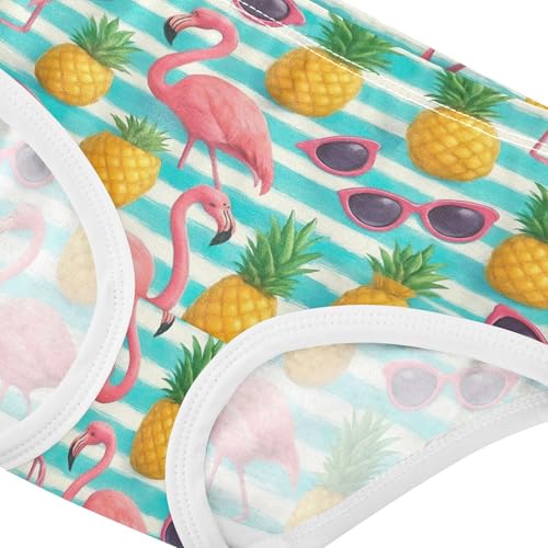 Joisal Pink Flamingos Pineapples Toddler Underwear Floral 2t Cotton Panties Little Girl Print Underpants Briefs4