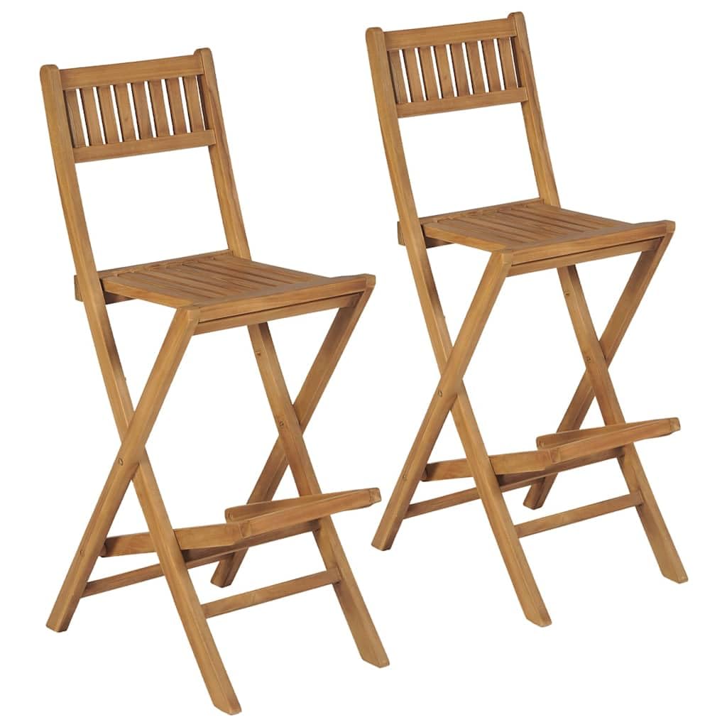 vidaXL 2x Sgabelli da Esterni Sedie da Giardino Seggiole Bar Arredi da Esterni Robusto Sedie da Pranzo Patio Terrazzo Arredamento Legno di Teak