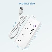 Vista 7 de XENON Zigbee - Regleta de alimentación inteligente, protector de sobretensiones con 4 salidas de CA controladas individualmente y 4 puertos USB