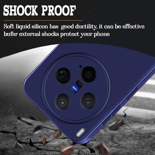 Image of Back Cover for Vivo X300 5G | Full Camera Protection | Premium Liquid Silicon Case | Flexible Bumper Case for Vivo X300 5G (Blue)