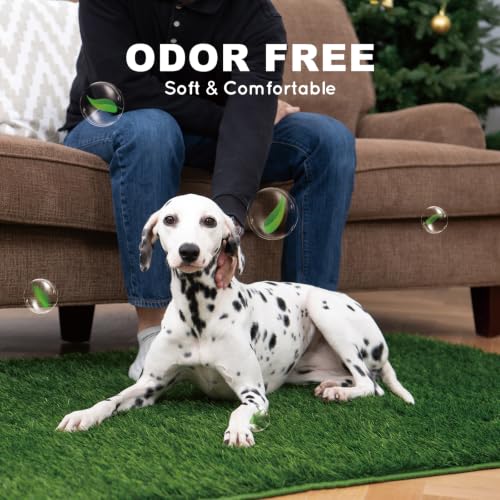 HQ4US 4LEGS Grass Pee Pads for Dogs Potty, Artificial Grass Patch Odor Free | 2PCS Fake Grass with Fully Permeable Backing for Fast Drainage, Indoor Potty Grass Hemmed Edge Turf, Easy Clean - Image 5