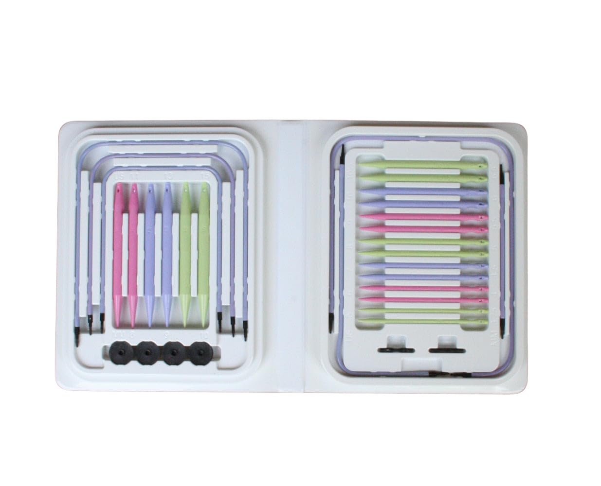 Denise Interchangeable Knitting & Crochet Pastel With Lavender Cords Denise Interchangeable Knitting Needle Kit, Pink (Pastel With Lavender Cords)