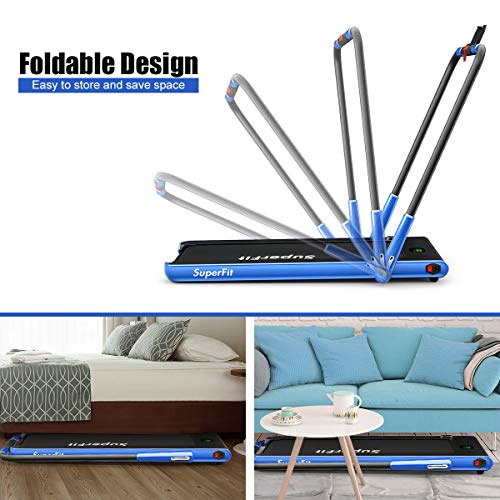 Image of GYMAX Walking Pad, 2 in 1 Free Installation Under Desk Treadmill with Smart App, Remote Control & LED Display, 2.25HP Foldable Portable Compact Running Machine for Small Spaces Home Office