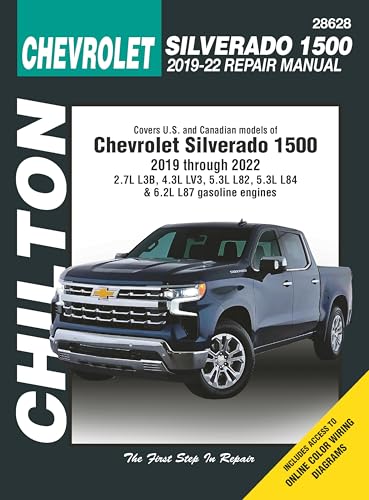 Compatible with Chevrolet Silverado 1500 (2019–2022) Chilton Repair Manual: Covers 2.7L L3B, 4.3L LV3, 5.3L L82/L84 & 6.2L L87 Gas Engines – Maintenance, Repairs, Troubleshooting & Wiring Diagrams