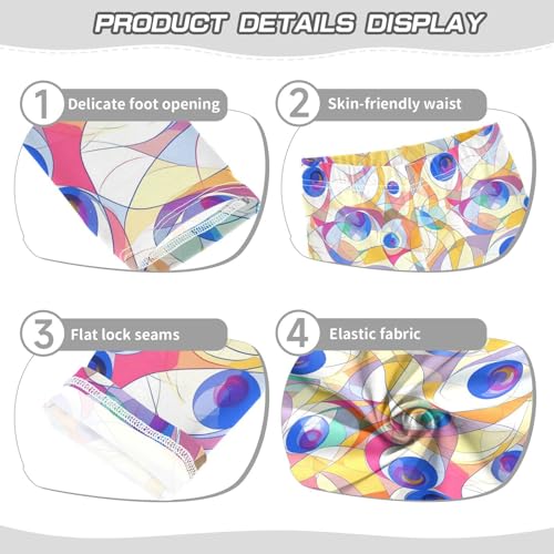 KLL Evil Eye Circle White Little Girls Legging Casual Full Length Dance Pants Running3