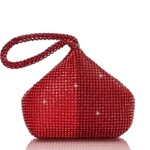 Image of BABEYOND Women's Rhinestone Clutch Evening Bags Sparkly Glitter Triangle Purse for 1920s Party Prom Wedding