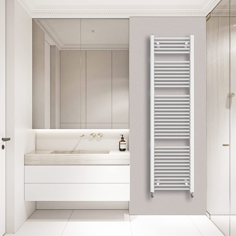 Warmehaus White Straight Heated Towel Rail Radiator Ladder 1800X500mm Central Heating Radiators For Bathroom Kitchen
