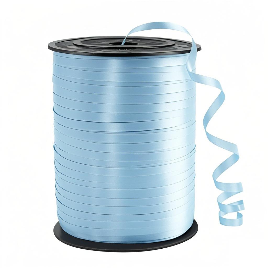Photo 1 of 500 Yard Light Blue Ribbon, 1/5" Curling for Present Wrapping, Balloon Ribbon, Birthday, Party, Festival, Florist Flowers Decoratio, Art Craft,Baby Shower