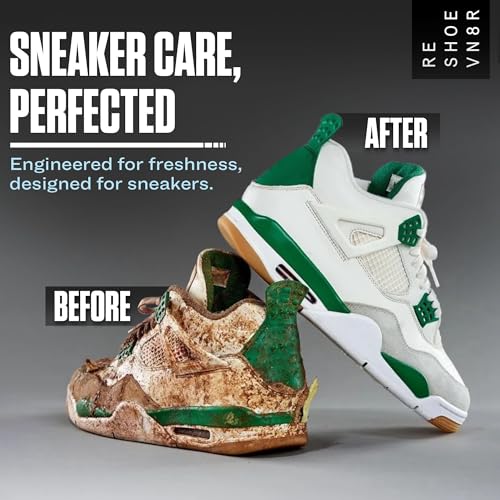 Image of RESHOEVN8R Shoe Cleaning Solution - Sneaker Cleaner & Shoe Care for Canvas, Leather, Mesh, Suede, White, & Nubuck Shoes