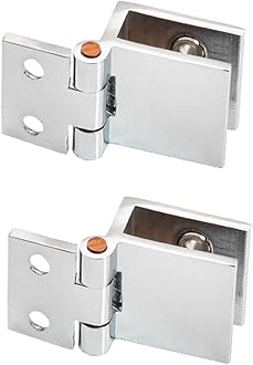 Drenky 2PCS 0 Degree Glass Door Clip Clamp Hinge No Drilling Glass to Glass Hinge for Glass Thickness 5mm - 8mm