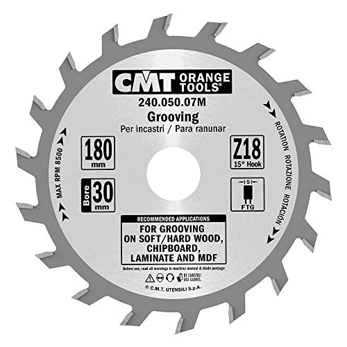 CMT Orange Tools 240.050.07 M 5 x 30 teeth – For straight Grooving Cutter Circular Saw Blade 180 x 18