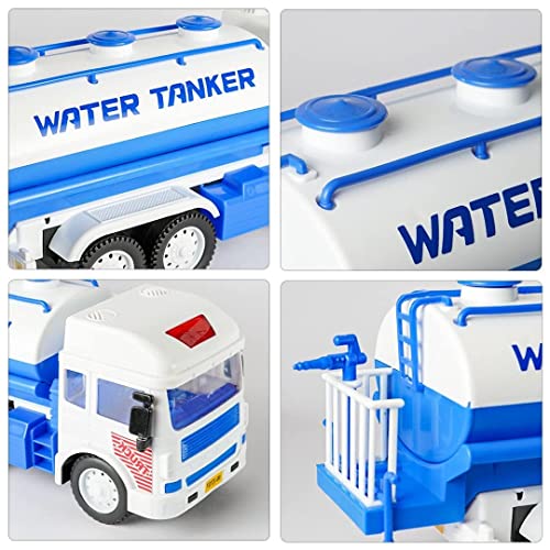 Image of Toy Truck Diecast Cars Truck with Light and Sound Pull Back Vehicles Toy Trucks for Kids ?Colors as Per Stock? (Water Tanker)