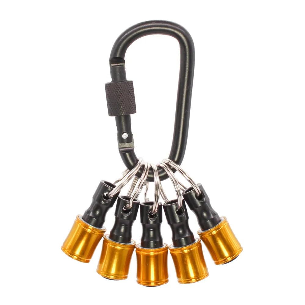 Vaunt V1307020 Keyring Carabiner 1/4" Hex Screwdriver Bit Holder - 5 Piece