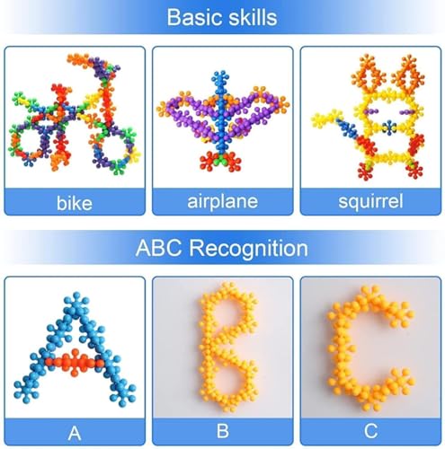 Image of Star Shaped, Star Block Interlocking Blocks Colorful Star Building Blocks Educational Construction Blocks for Kids Multicolor (200 Pcs)