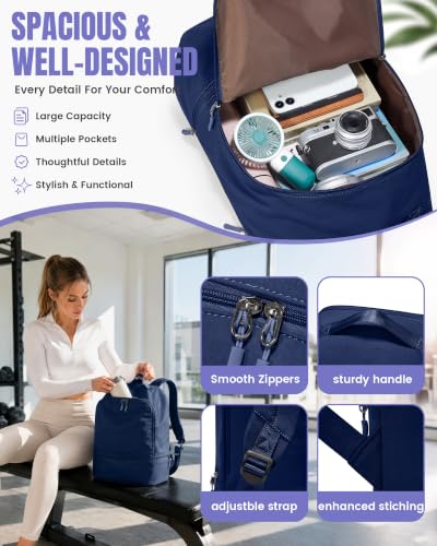 Image of Gym Backpack for Women Lightweight Sports Casual Daypack Blue
