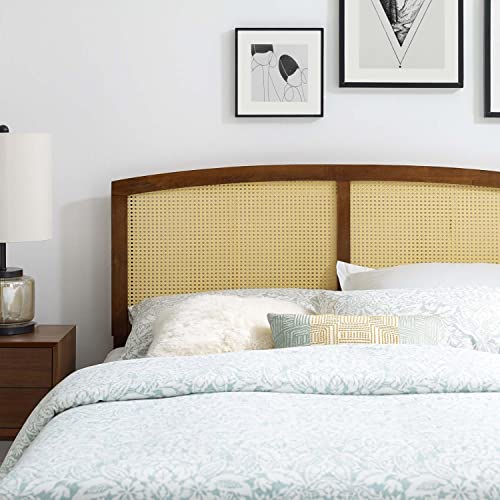 Modway Halcyon Cane Woven Rattan Headboard, Queen, Walnut #TOP2