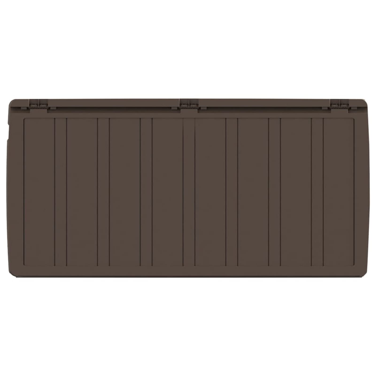 Homgoday Baúl mueble contenedor cojines marrón 117 x 45,5 x 57,5 cm 270 L, muebles baúles y baúles, contenedor de jardín, porta herramientas de jardín, puf de exterior, baúl de exterior
