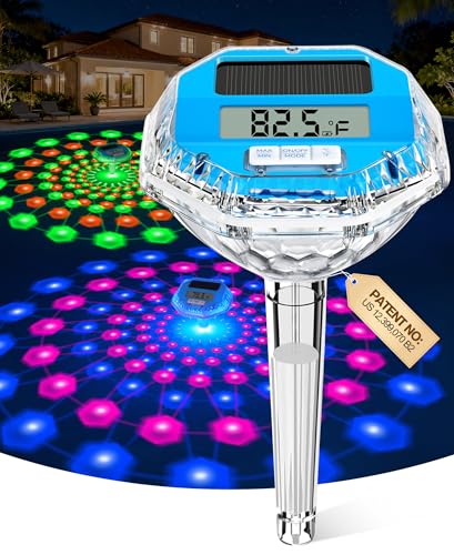 LuxBlue Floating Solar Pool Thermometer with Dynamic Light S...